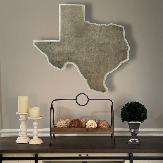 State of Texas Wood LED Neon Sign – Collegiate Sign Company