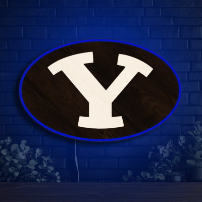 BYU Cougars Wood LED Neon Sign