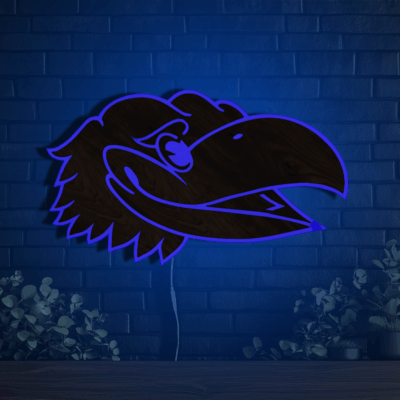 Kansas Jayhawks Wood LED Neon Sign