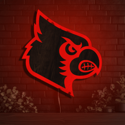 Louisville Cardinals Wood LED Neon Sign