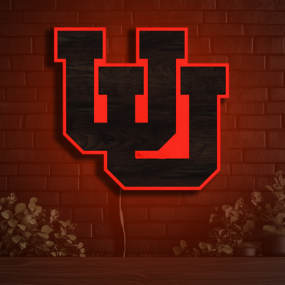 Utah Utes Wood LED Neon Sign
