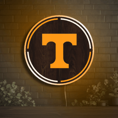Tennessee Volunteers Inside Circle Wood LED Neon Sign