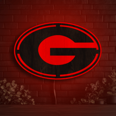 Georgia Bulldogs Wood LED Neon Sign
