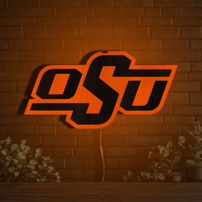 Oklahoma State Cowboys Wood LED Neon Sign